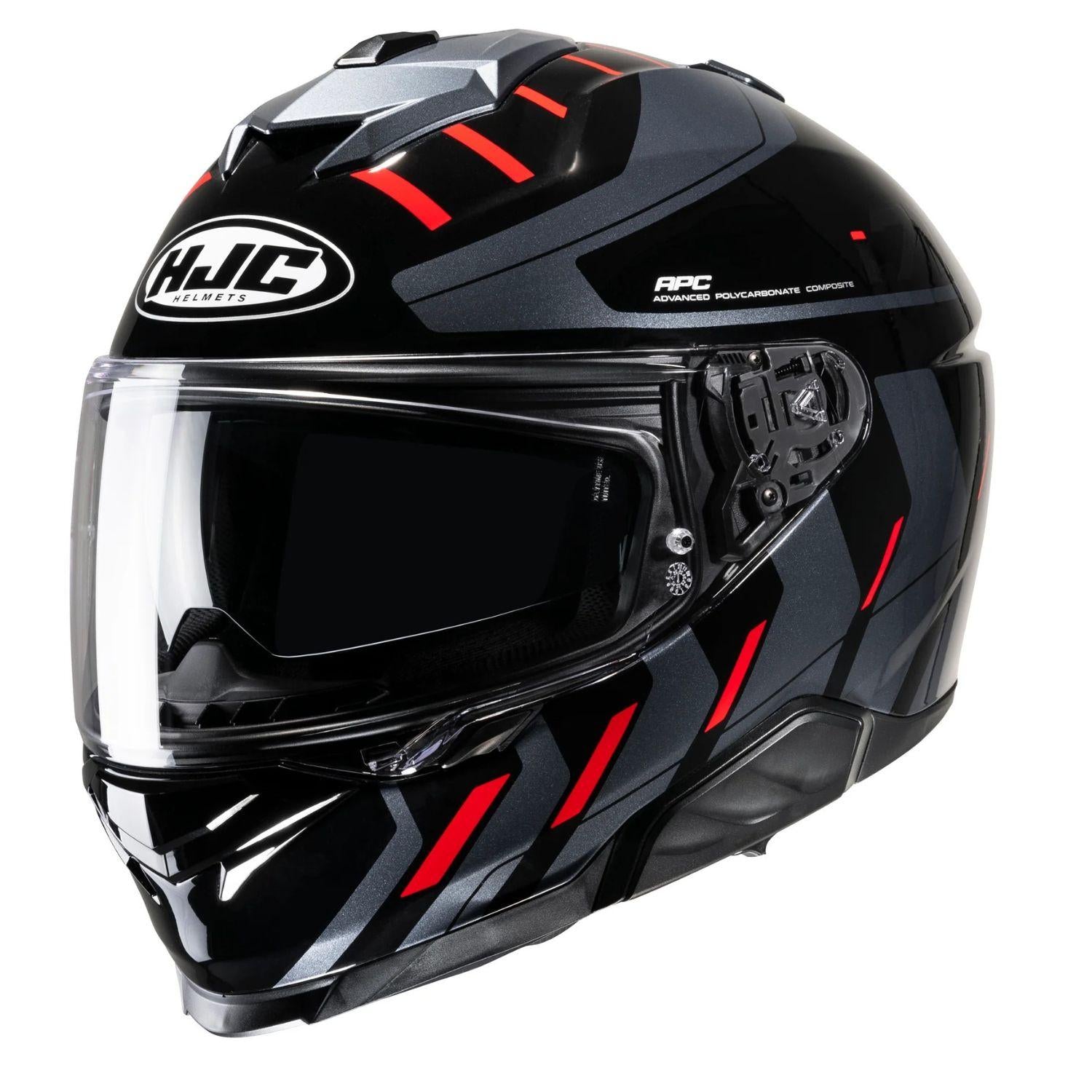 HJC Mc Hjälm i71 Simo Svart/Grå/Röd MC1