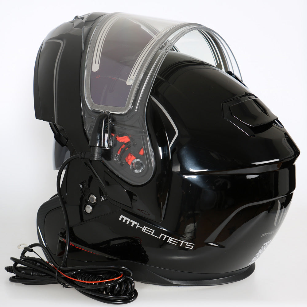 MT Atom Öppningsbar skoterhjälm med Elvisir Svart