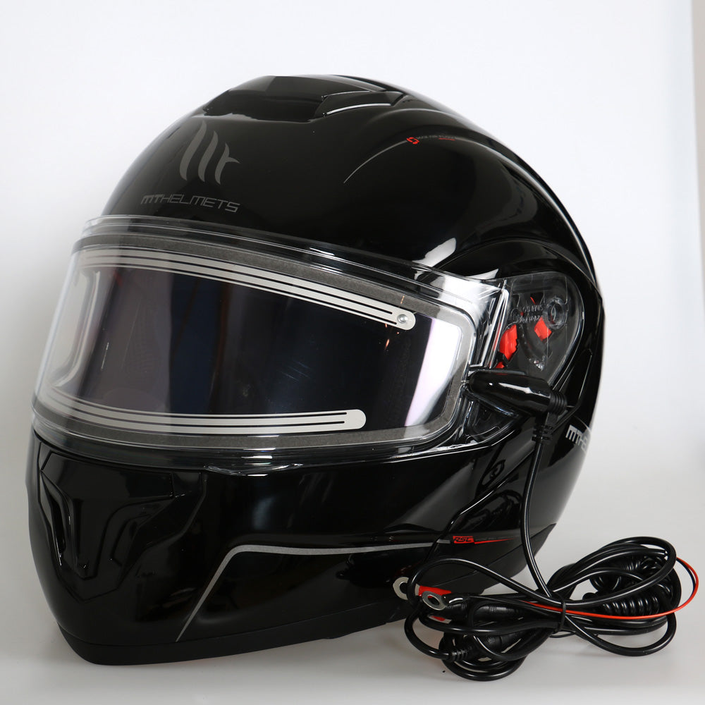 MT Atom Öppningsbar skoterhjälm med Elvisir Svart