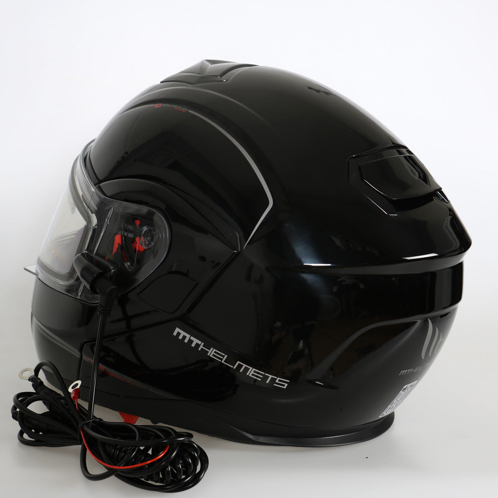 MT Atom Öppningsbar skoterhjälm med Elvisir Svart