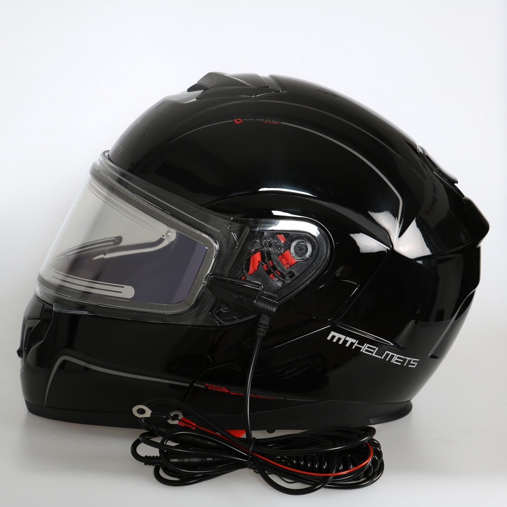 MT Atom Öppningsbar skoterhjälm med Elvisir Svart