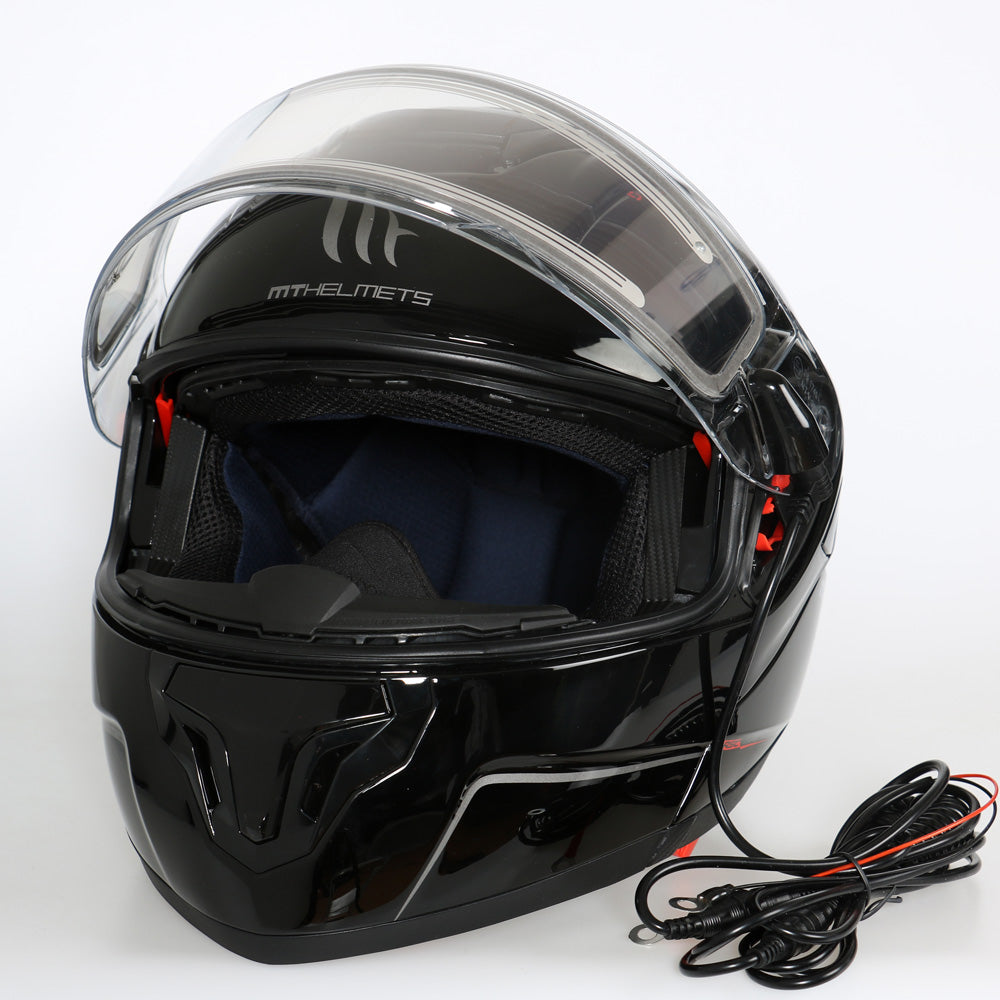 MT Atom Öppningsbar skoterhjälm med Elvisir Svart