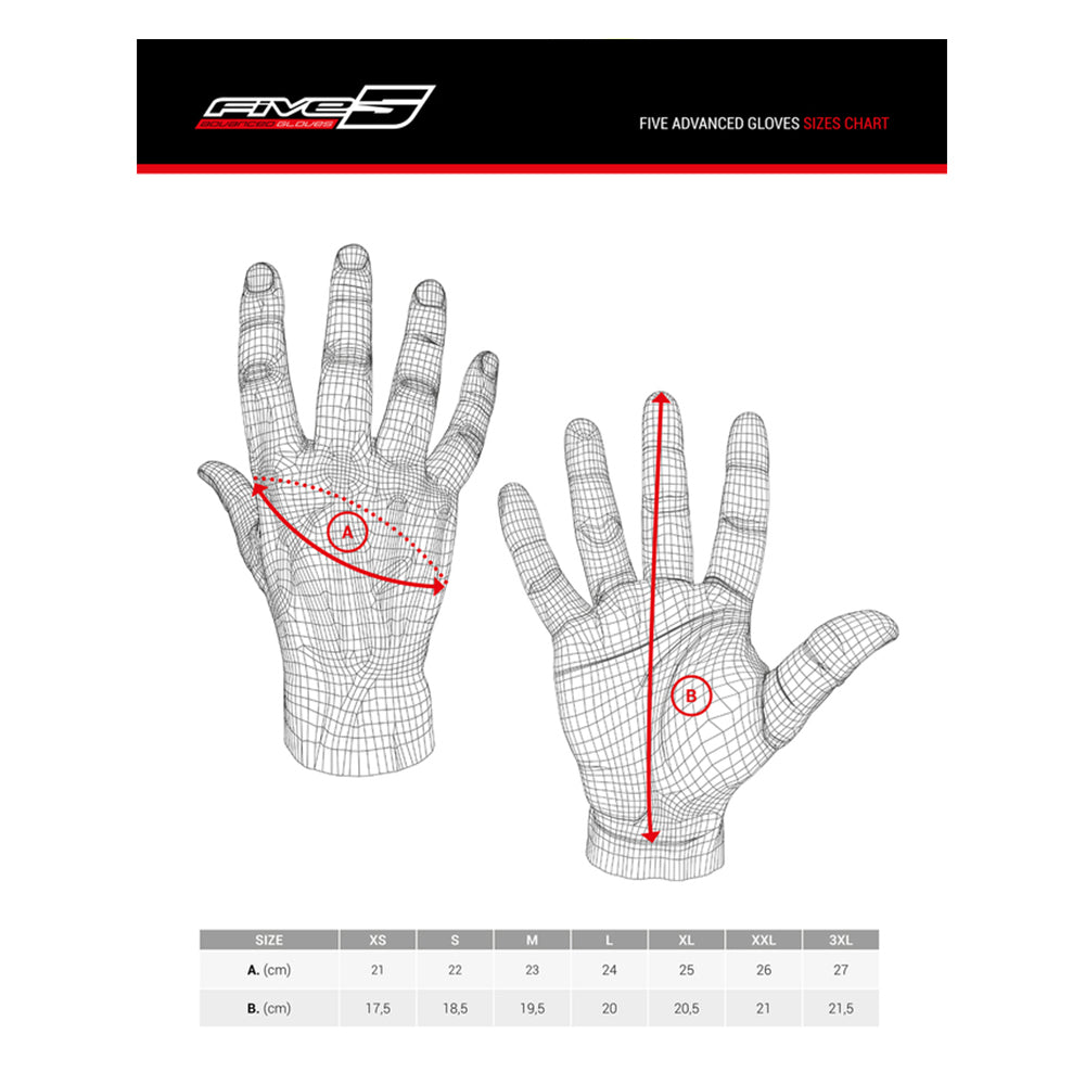 Five handske RS3 Svart/Vit