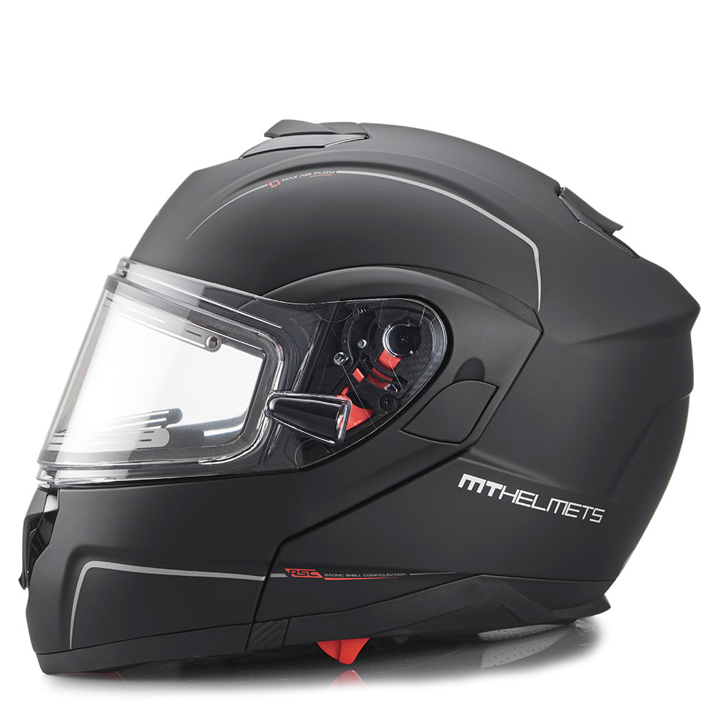 MT Atom Öppningsbar skoterhjälm med Elvisir Mattsvart