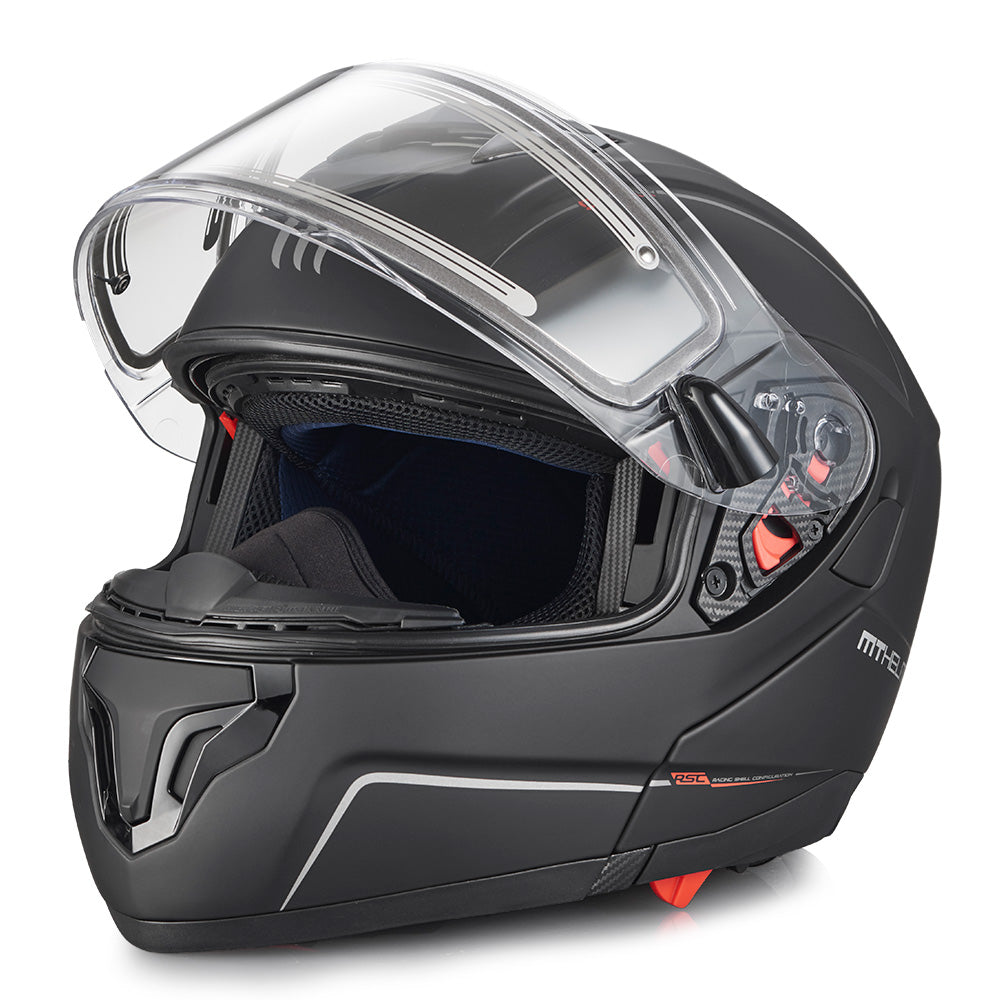 MT Atom Öppningsbar skoterhjälm med Elvisir Mattsvart