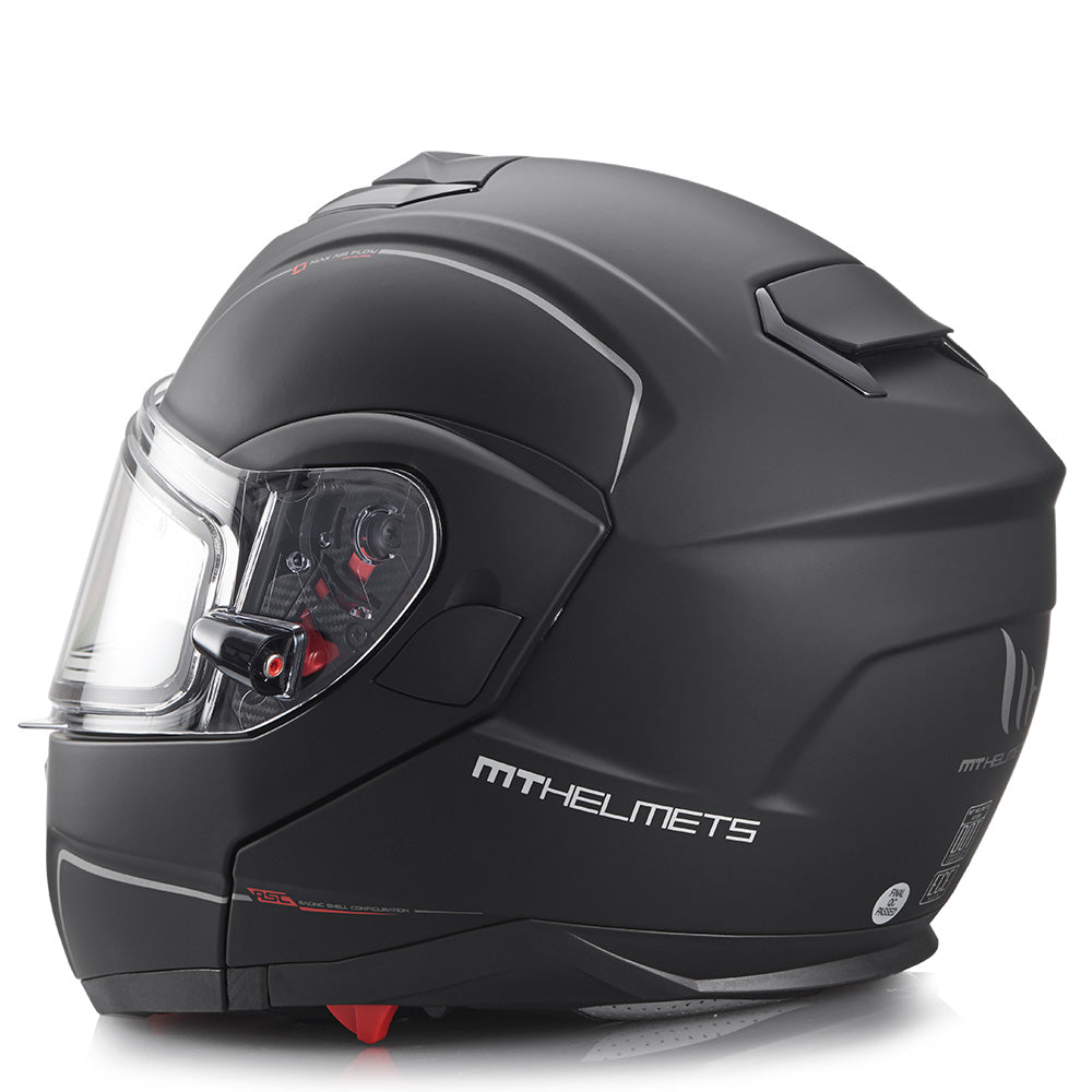 MT Atom Öppningsbar skoterhjälm med Elvisir Mattsvart