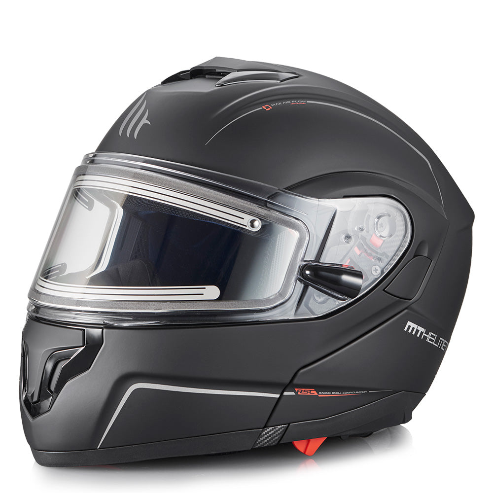 MT Atom Öppningsbar skoterhjälm med Elvisir Mattsvart