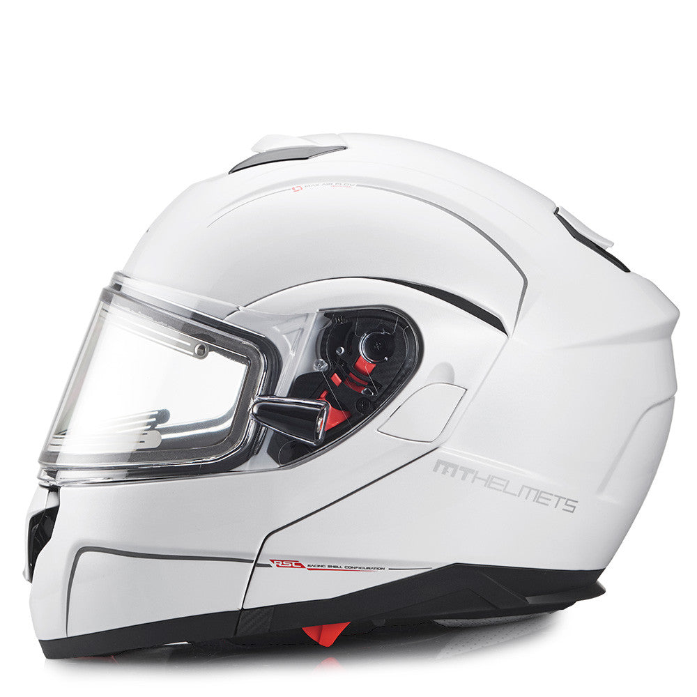 MT Atom Öppningsbar skoterhjälm med Elvisir Vit