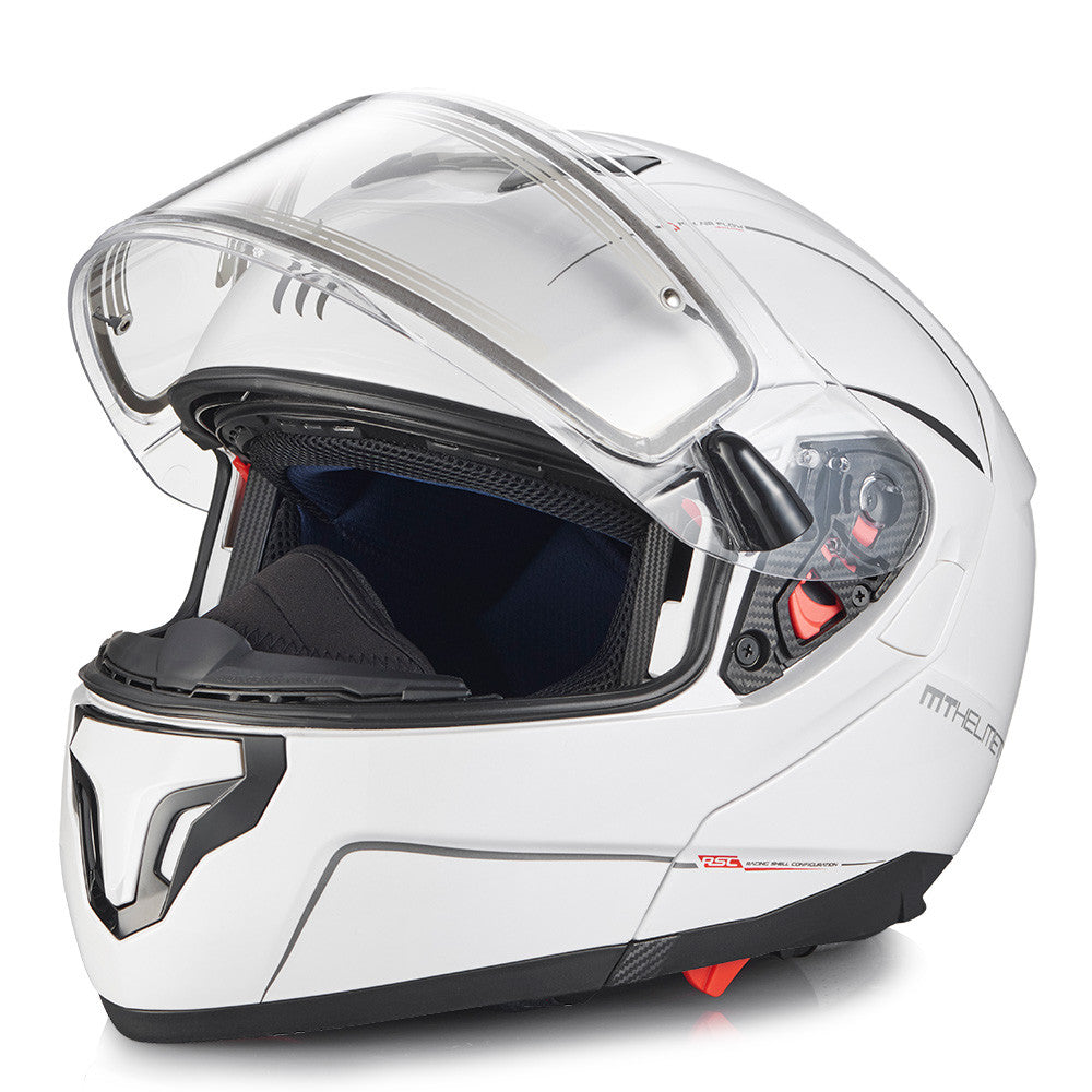 MT Atom Öppningsbar skoterhjälm med Elvisir Vit