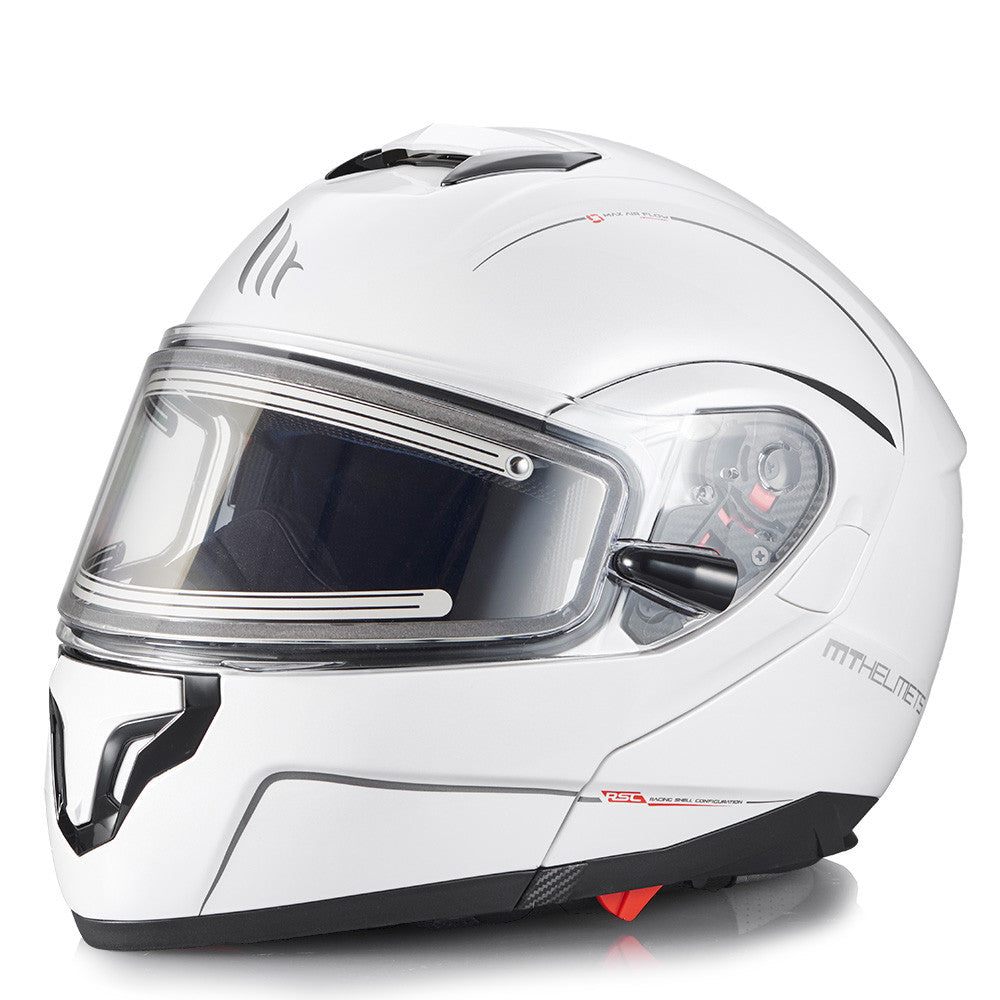 MT Atom Öppningsbar skoterhjälm med Elvisir Vit