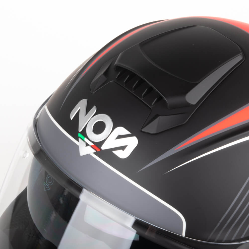 NOS NS-6 Integral Mc Hjälm Typhoon Röd