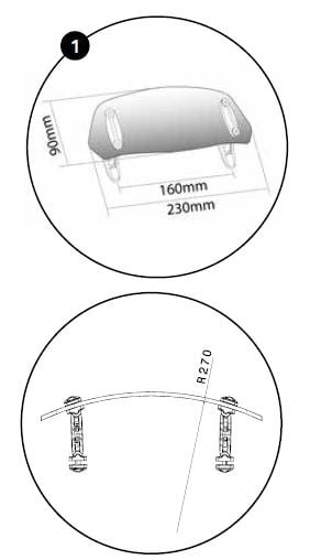 Puig VISOR MULTIADJUSTABLE CLIP-ON 230X90MM. C/CLEAR