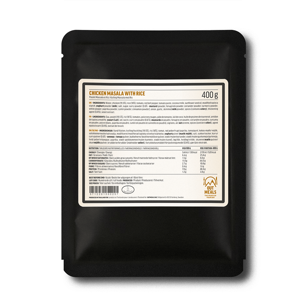 Outmeals 1 - Kyckling Masala med Ris - Combat Pack