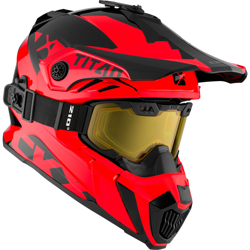 CKX Titan Airflow Skoterhjälm Inkl Goggles Extra Röd