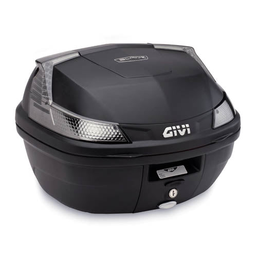 Givi 37 ltr. MONOLOCK® Blade topcase black w white refl, universal fitting kit