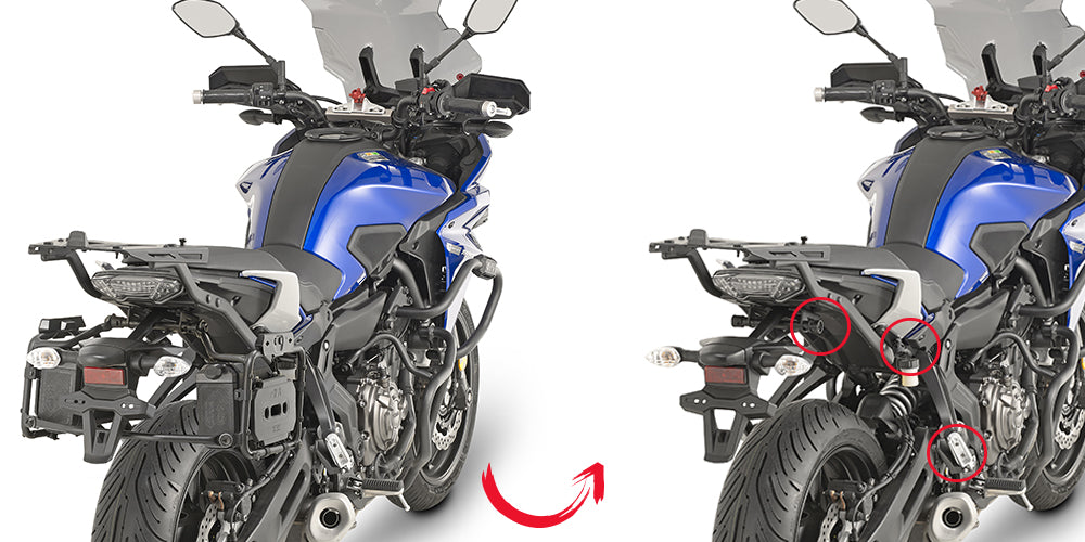 Givi Rapid release tubular sid case holder for MONOKEY® cases MT-07 Tracer (16-1