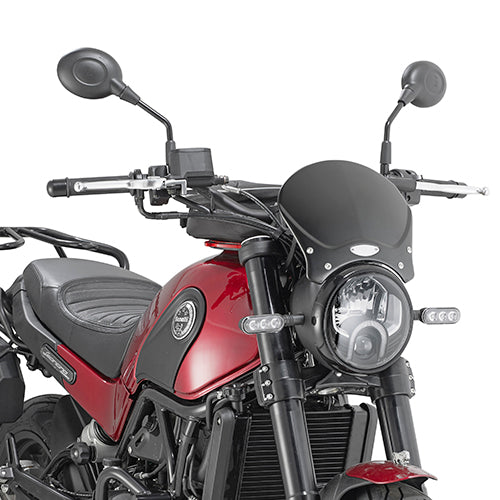 Givi Black anodized aluminium universal screen Race Café 20,5 x 26,5 cm (H x W)