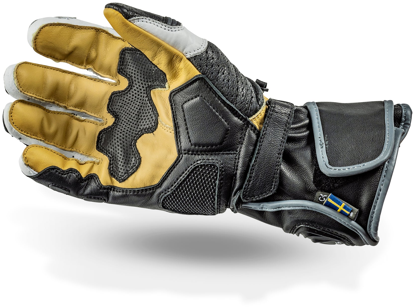 Lindstrands Mc Handske Bergby Svart/vit