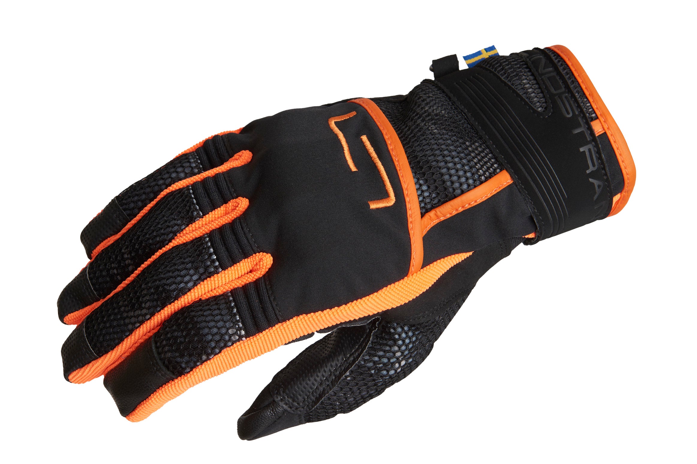 Lindstrands Mc Handske Nyhusen Svart/orange