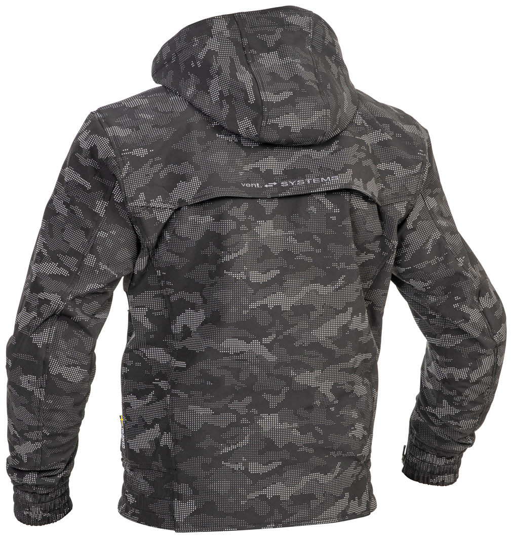 Lindstrands Textiljacka Frisen Svart/reflex mönster