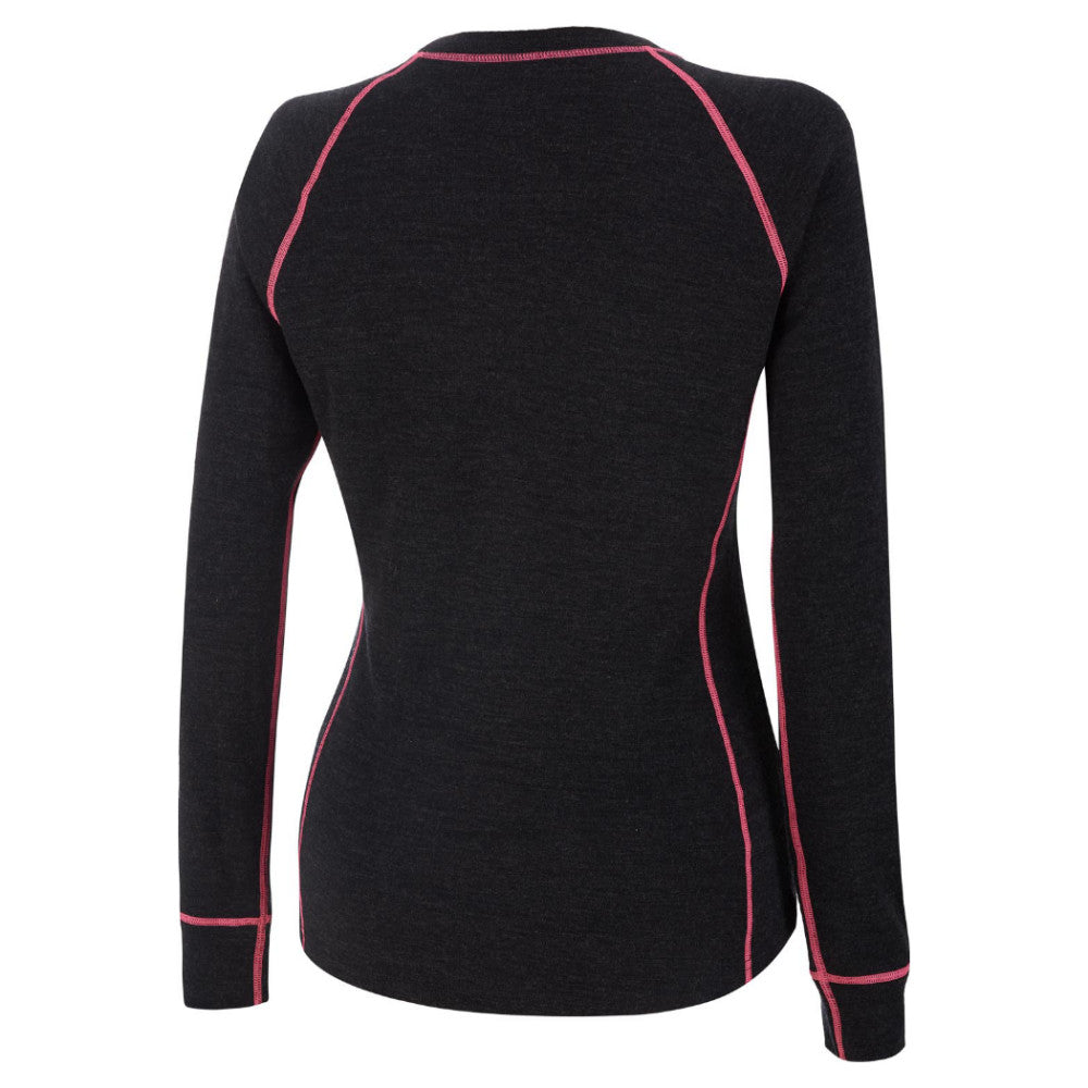 Amoq 100% Merino Dam Underställ Tröja Grå/Rosa