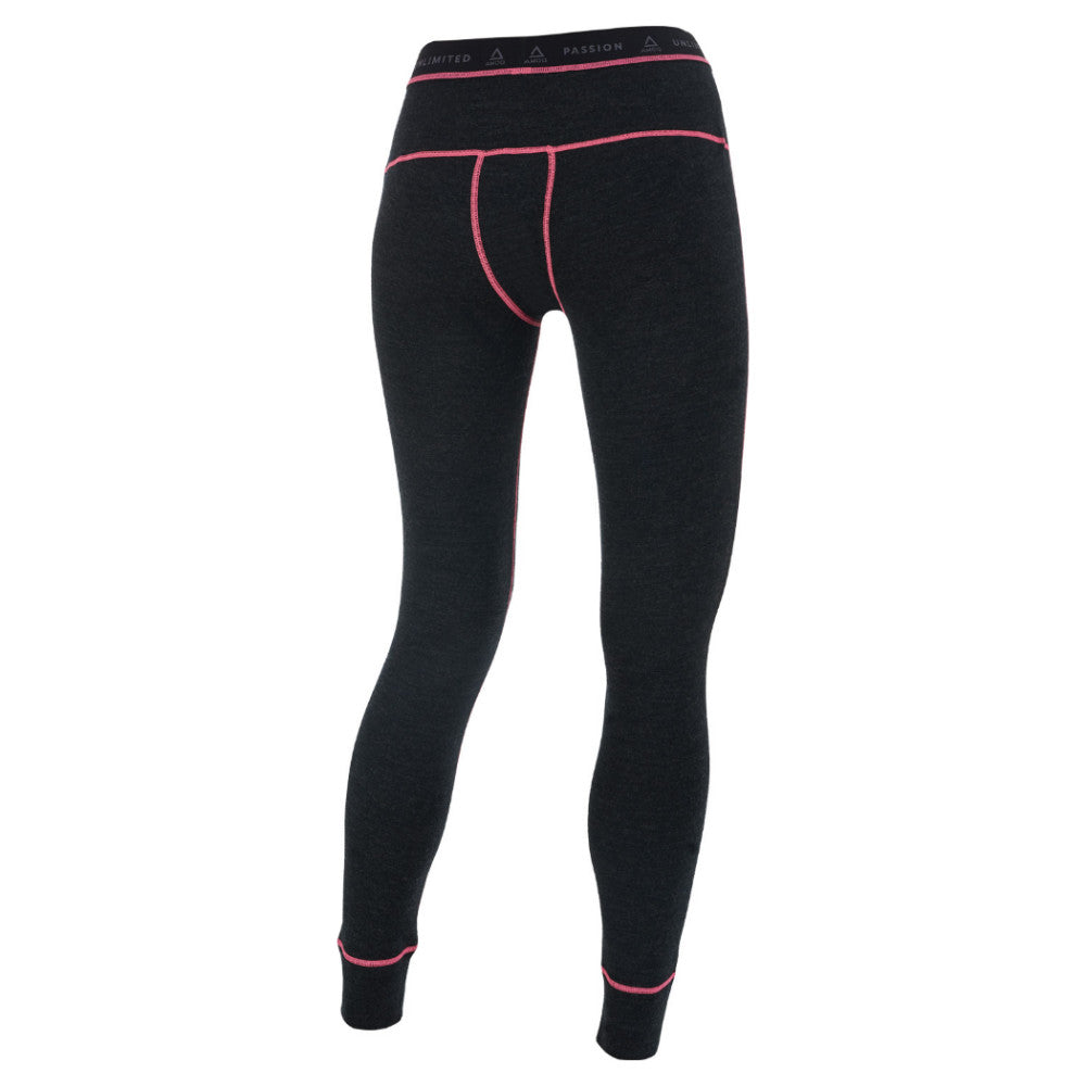 Amoq 100% Merino Dam Underställ Byxor Grå/Rosa