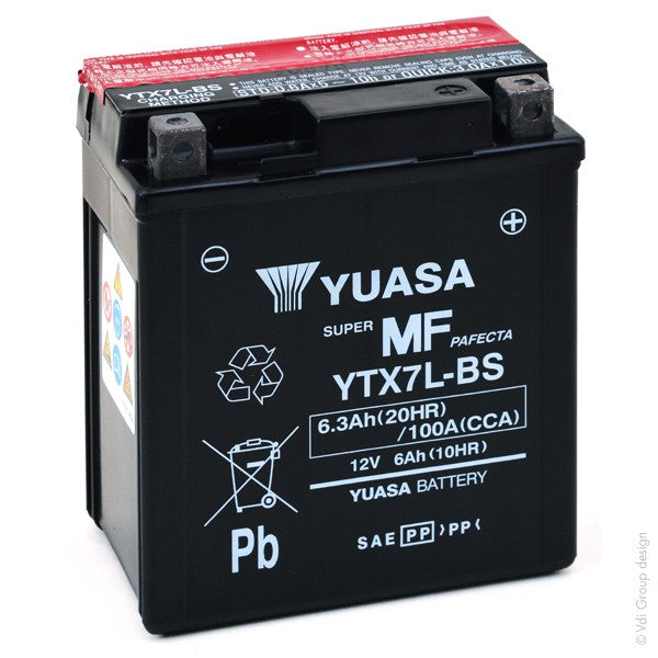 Yuasa Batteri YTX7L-BS (cp) inkl syrapack