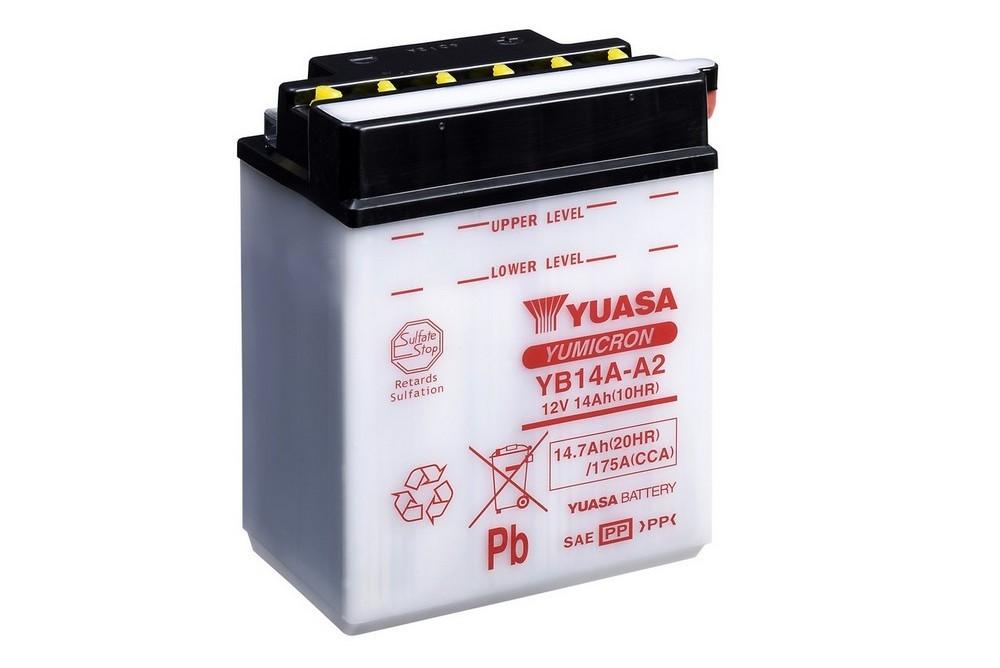 YUASA batteri YB14A-A2 (CP) Inkl syra