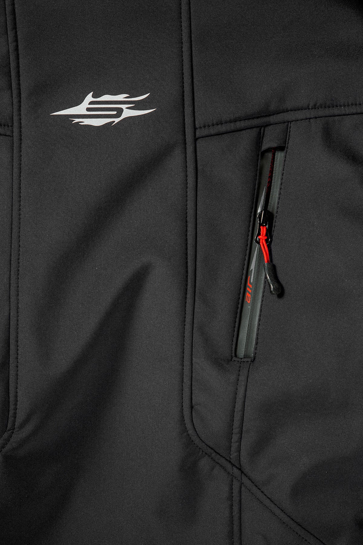 Sweep Flawless dam mc softshell jacka, svart/röd