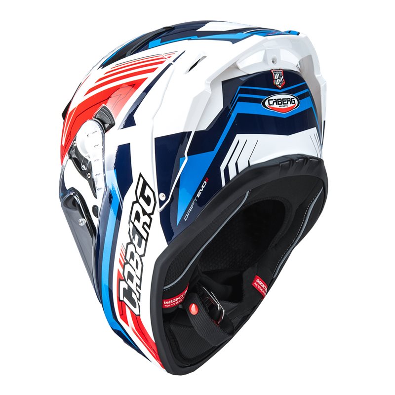 CABERG Mc Hjälm DRIFT EVO II Horizon Jarama Vit/Röd/Blå