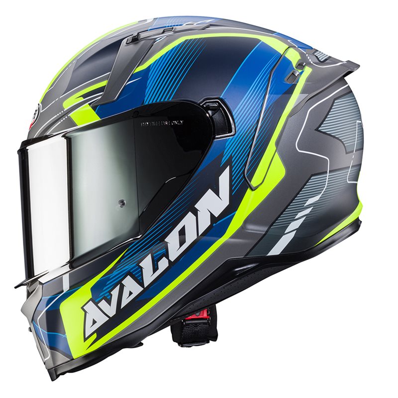 CABERG Mc Hjälm AVALON X Optic Matt Grå/Blå/Neongul