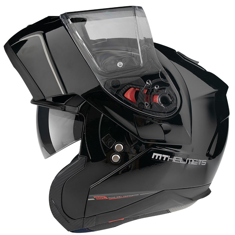 MT Atom Öppningsbar MC Hjälm Blanksvart