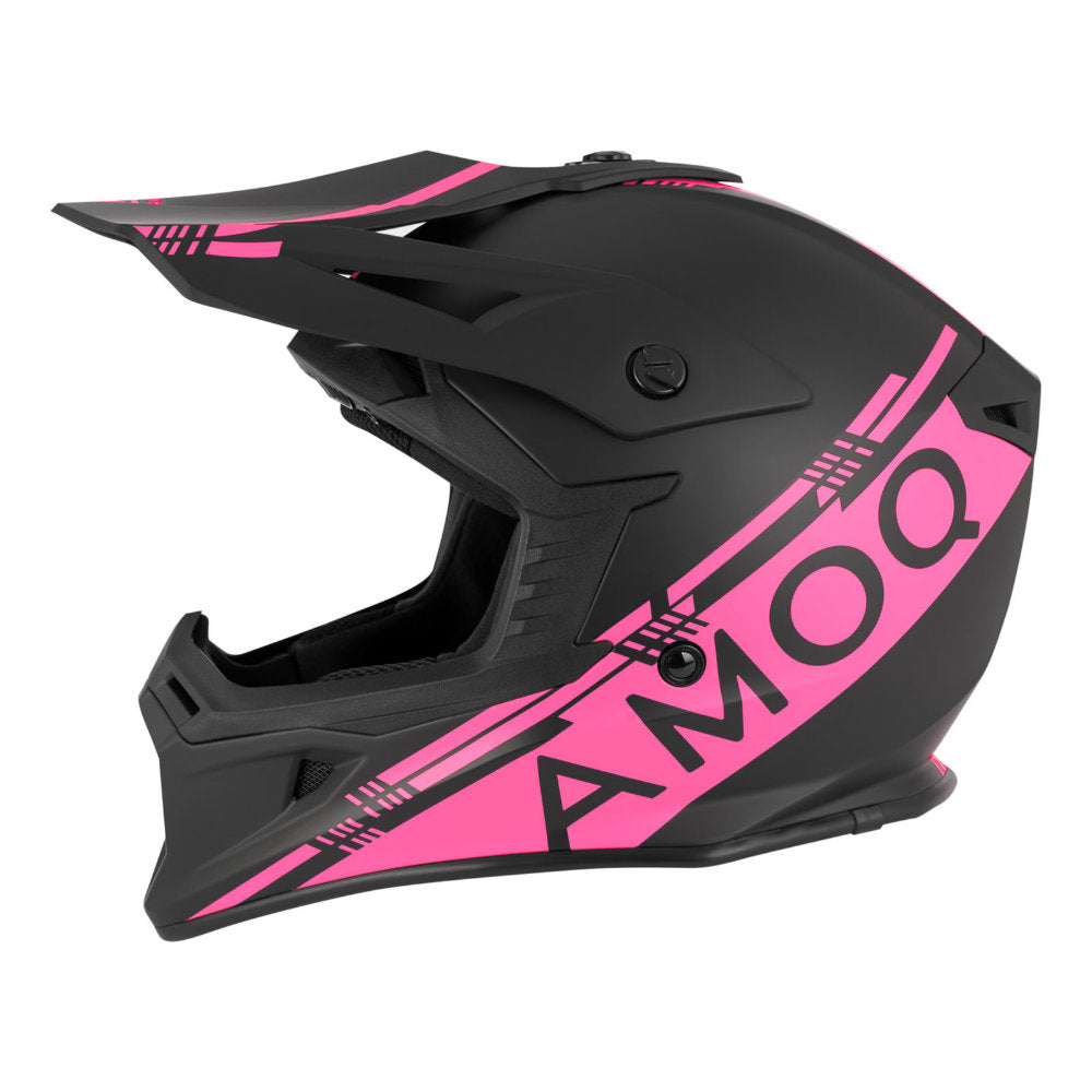 AMOQ Meteor V2 Skoterhjälm Svart/Rosa