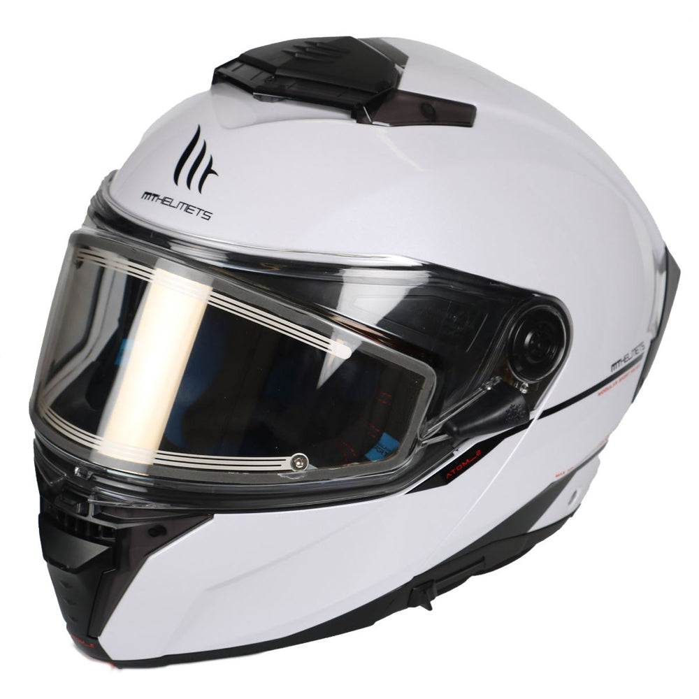 MT Atom 2 Öppningsbar Skoterhjälm Vit