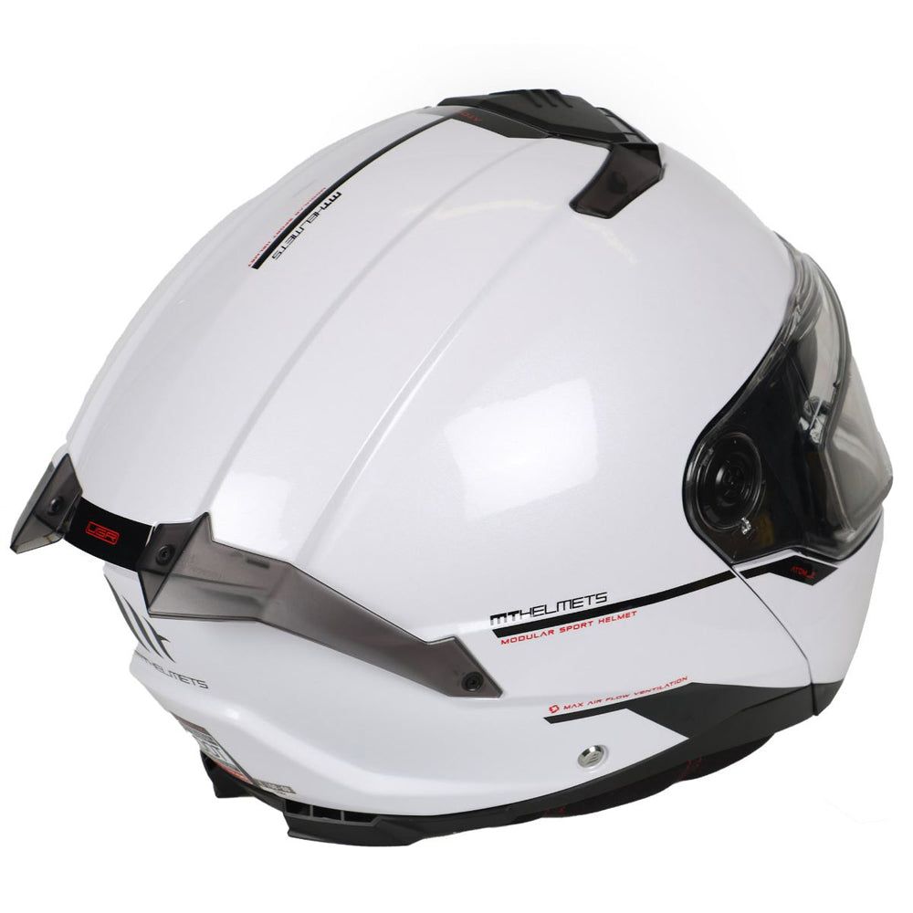 MT Atom 2 Öppningsbar Skoterhjälm Vit