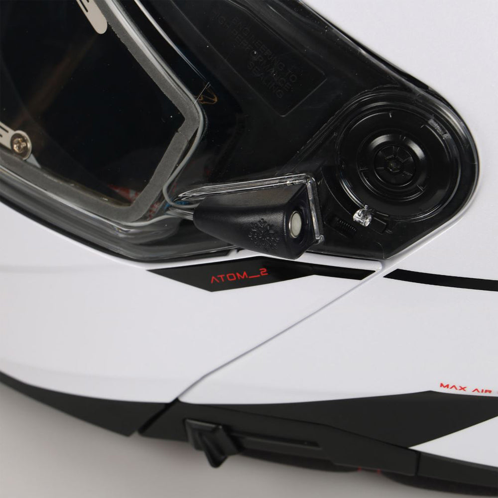 MT Atom 2 Öppningsbar Skoterhjälm med Elvisir Vit