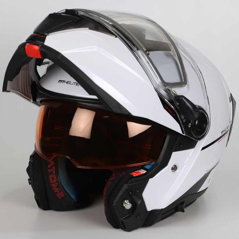 MT Atom 2 Öppningsbar Skoterhjälm Vit
