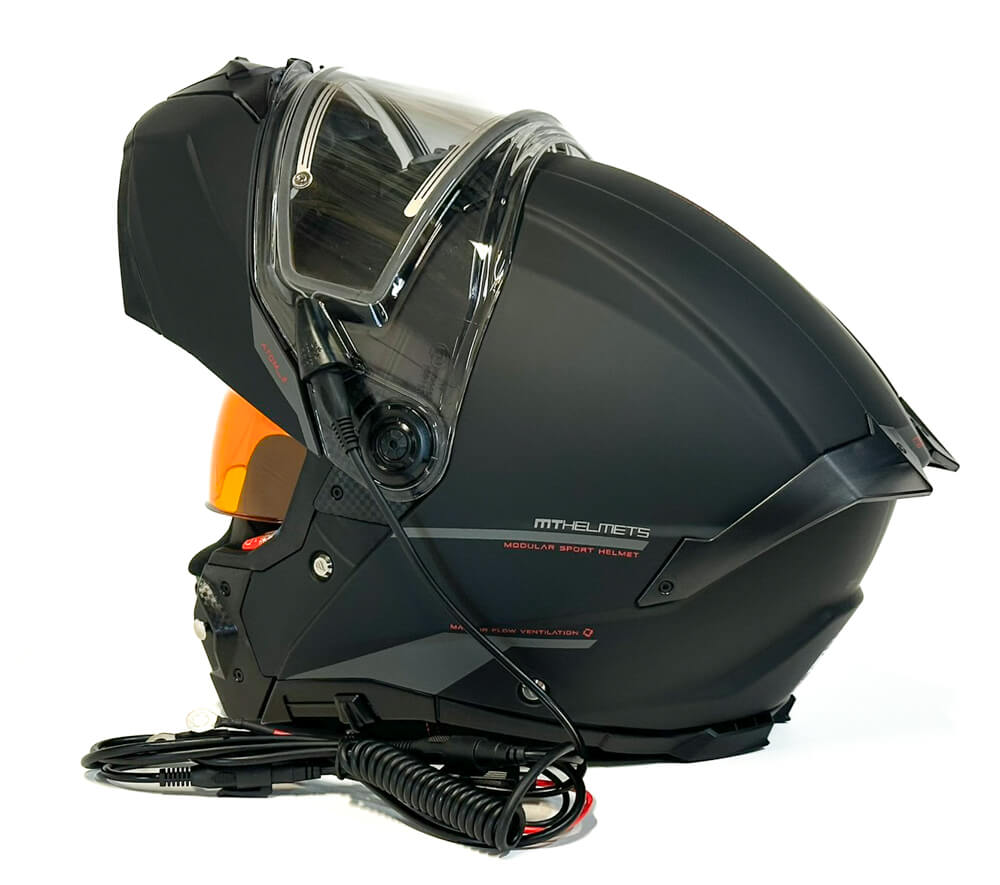 MT Atom 2 Öppningsbar Skoterhjälm med Elvisir Mattsvart