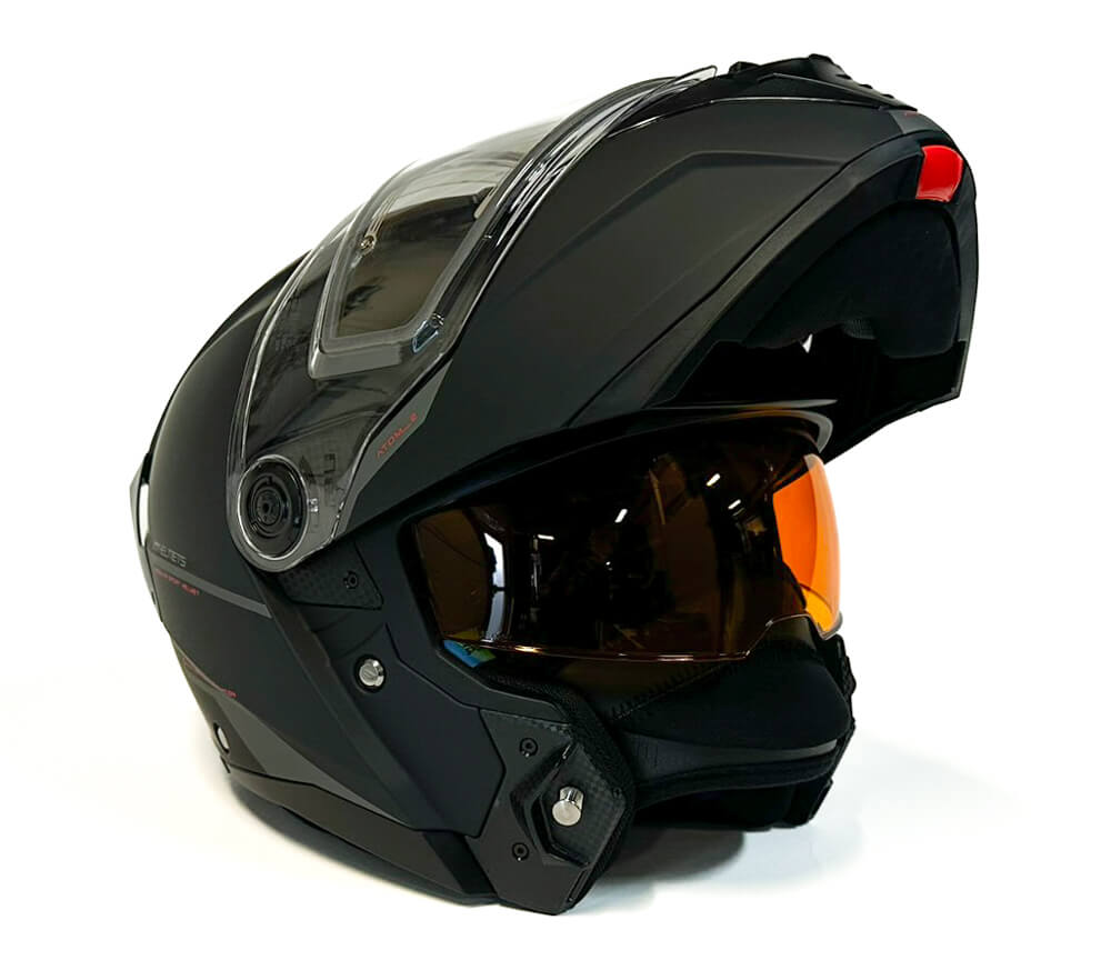 MT Atom 2 Öppningsbar Skoterhjälm Mattsvart