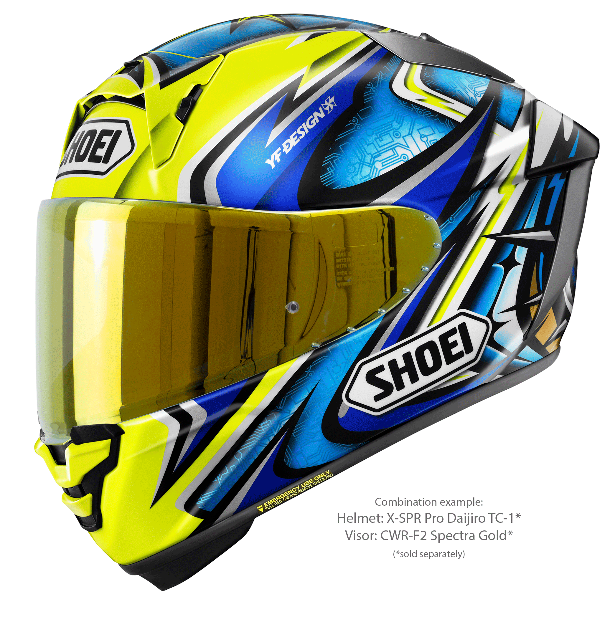 Shoei NXR 2 VisirCWR-F2PN Spectra Gold