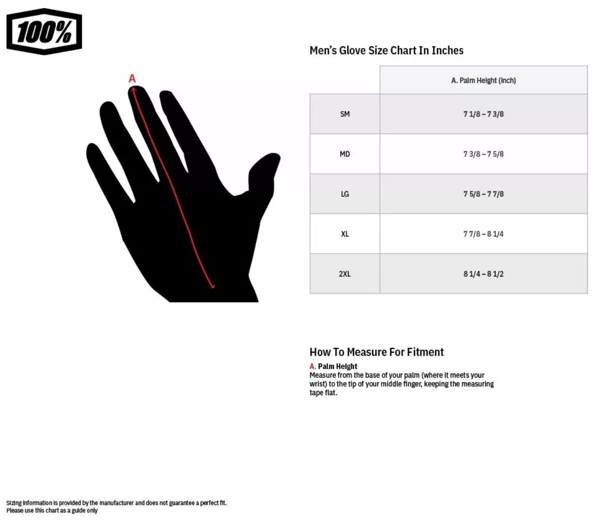 100% Handske Motocross GLOVE RIDEFIT BK