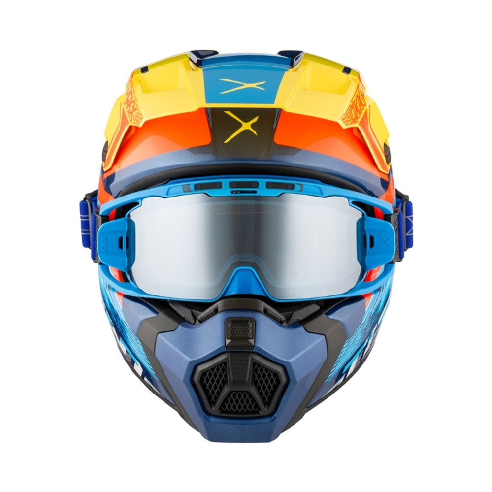 CKX Hjälm Titan AMS Concordia Blå/Gul/Röd Glansig + Brillor