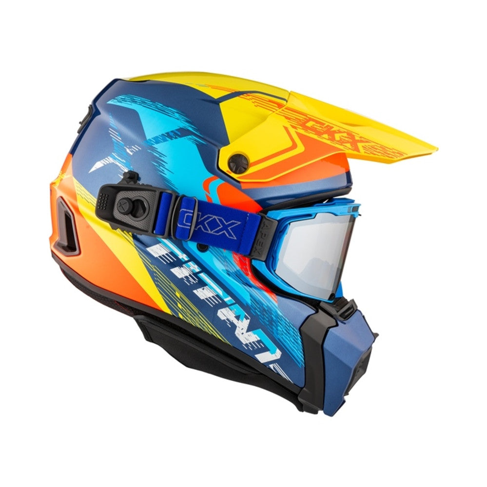 CKX Hjälm Titan AMS Concordia Blå/Gul/Röd Glansig + Brillor