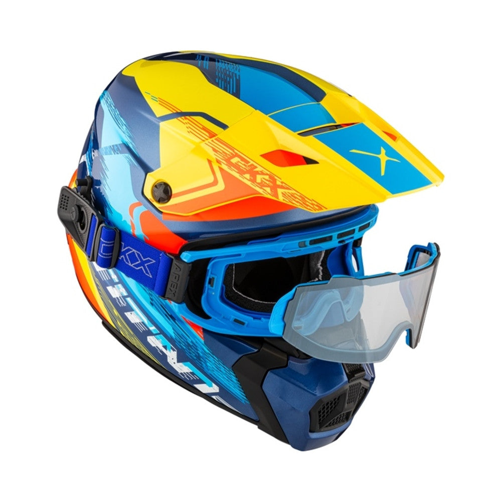 CKX Hjälm Titan AMS Concordia Blå/Gul/Röd Glansig + Brillor