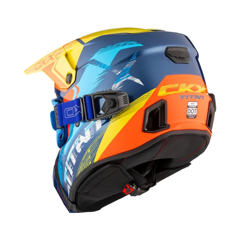 CKX Hjälm Titan AMS Concordia Blå/Gul/Röd Glansig + Brillor