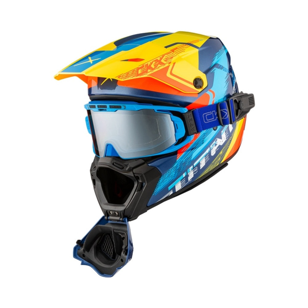 CKX Hjälm Titan AMS Concordia Blå/Gul/Röd Glansig + Brillor