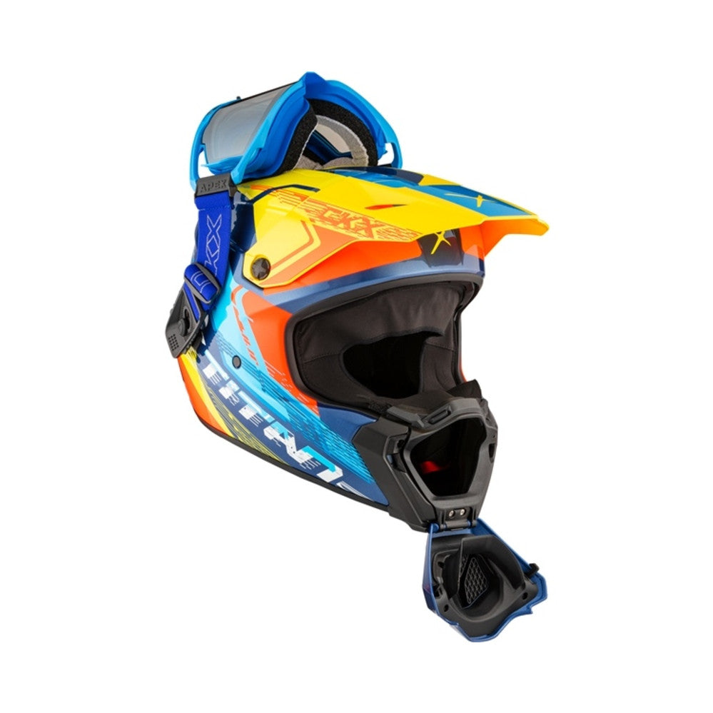 CKX Hjälm Titan AMS Concordia Blå/Gul/Röd Glansig + Brillor