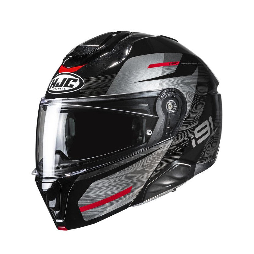 HJC Hjälm i91 Dusk Svart/Grå/Röd MC1