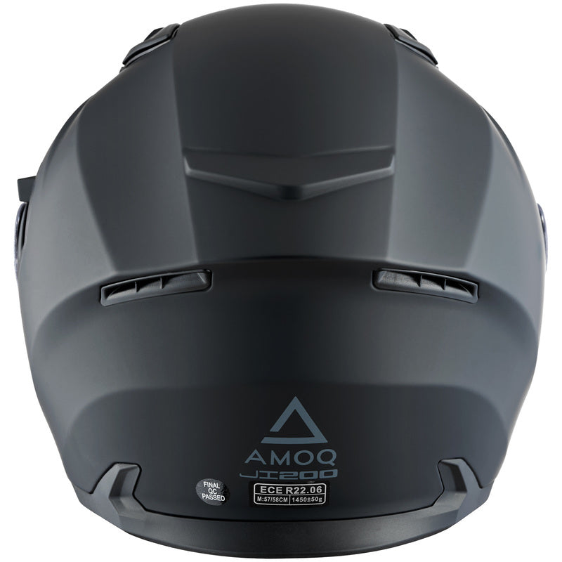 AMOQ JI200 MC Hjälm Mattsvart | ECE 22.06 & Solvisir