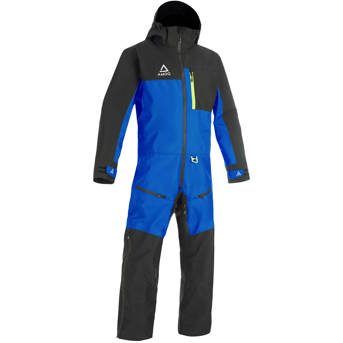 AMOQ Dynamic fodrad skoteroverall i svart, blått och HiVis gult
